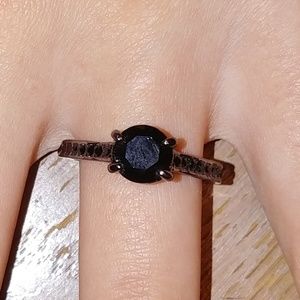 BLACK RHODIUM BLACK SAPPHIRE RING